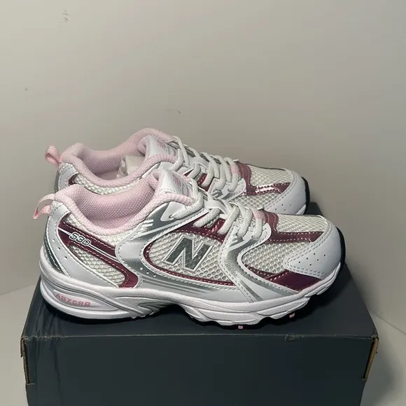 New Balance PZ530RK Kids' White and Pink Sneakers Size 1