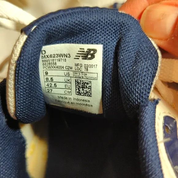 New Balance White and Navy Sneakers