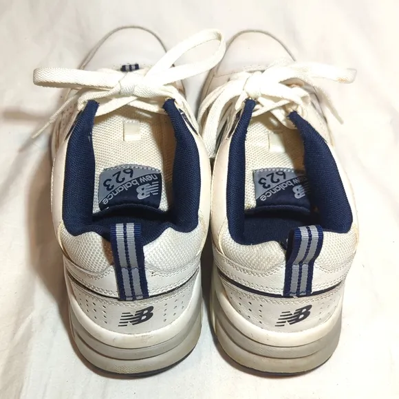 New Balance White and Navy Sneakers