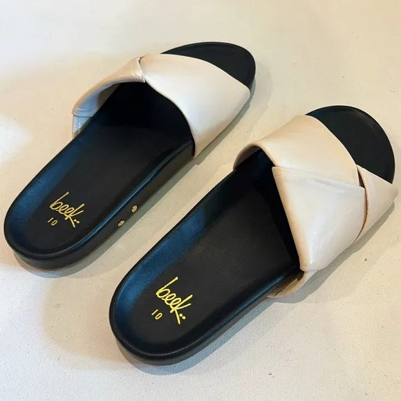 New Beek Tori Sandals in Cream Black