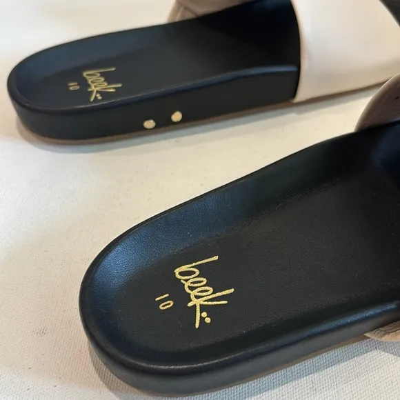 New Beek Tori Sandals in Cream Black