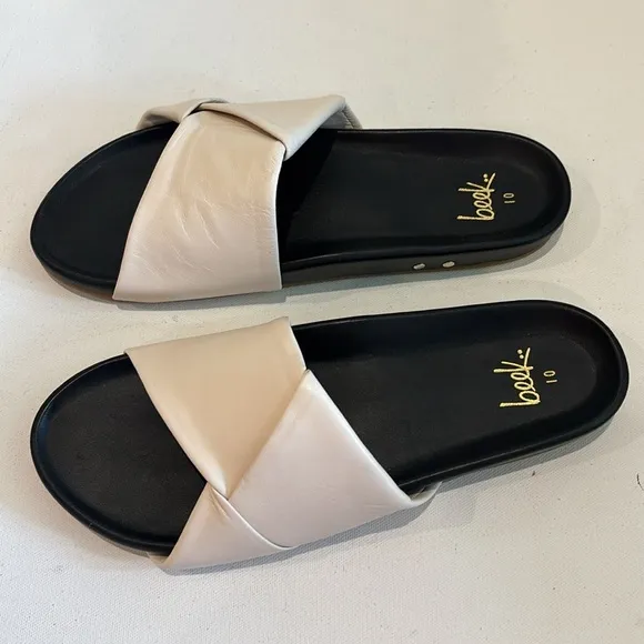New Beek Tori Sandals in Cream Black