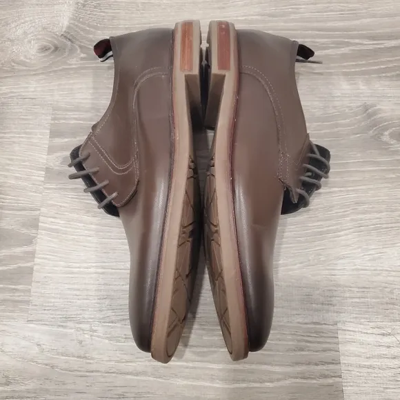 NEW Ben Sherman Birk Plain Toe Brown Leather Shoes
