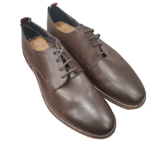 NEW Ben Sherman Birk Plain Toe Brown Leather Shoes