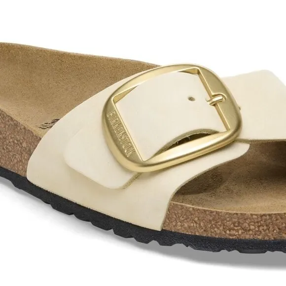 NEW BIRKENSTOCK Madrid Big Buckle Sandals Nubuck Ecru Women's Size 4