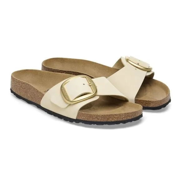 NEW BIRKENSTOCK Madrid Big Buckle Sandals Nubuck Ecru Women's Size 4