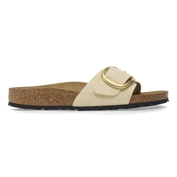 NEW BIRKENSTOCK Madrid Big Buckle Sandals Nubuck Ecru Women's Size 4