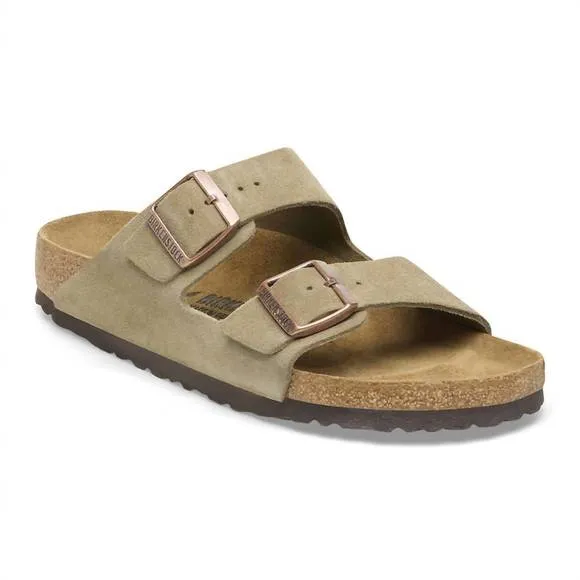 NEW BIRKENSTOCK women's arizona sandals in taupe suede