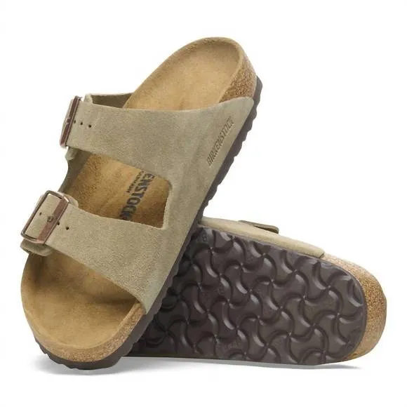 NEW BIRKENSTOCK women's arizona sandals in taupe suede