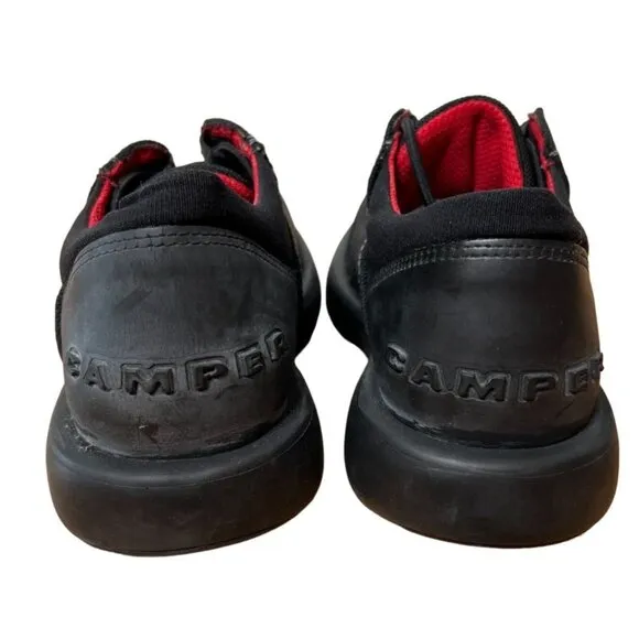NEW Camper Womans 5 Path Canvas Sneakers Slip On Shoes Toggle Lace COMFORT Black