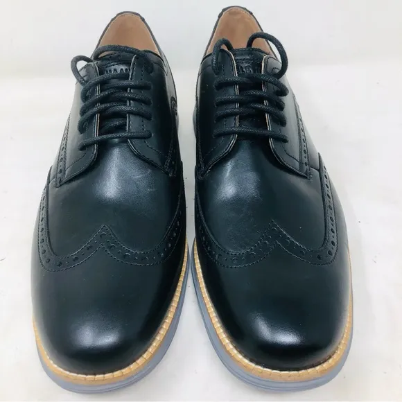 New Cole Haan Black Leather Men's Wingtip Brogue Shoes