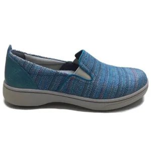 New Dansko Belle Canvas Blue Textured Colorful Slip-On Sneakers Size 38