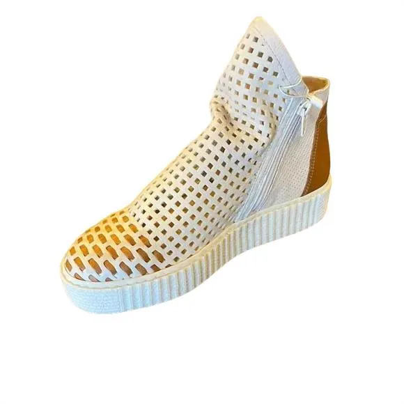 NEW ERIC MICHAEL women's oslo sneakers in white