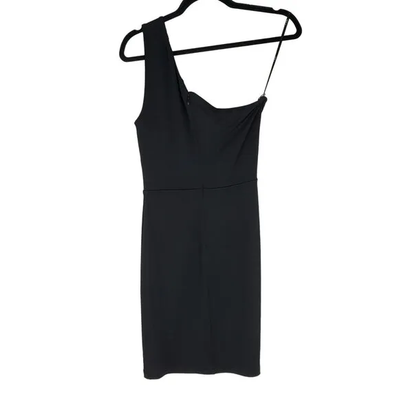 NEW Et Ochs Black Cutout One Shoulder Mini Cocktail Dress 4