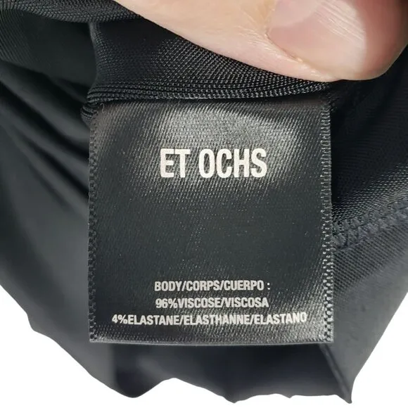 NEW Et Ochs Black Cutout One Shoulder Mini Cocktail Dress 4
