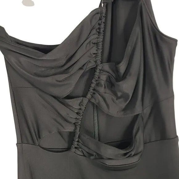 NEW Et Ochs Black Cutout One Shoulder Mini Cocktail Dress 4