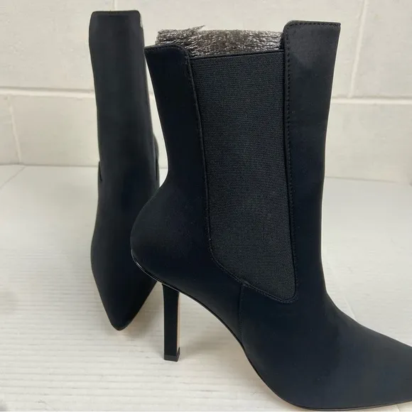 NEW Good American Pointed Toe Heeled Bootie Black Neoprene Women's 9.5 GA118N-X