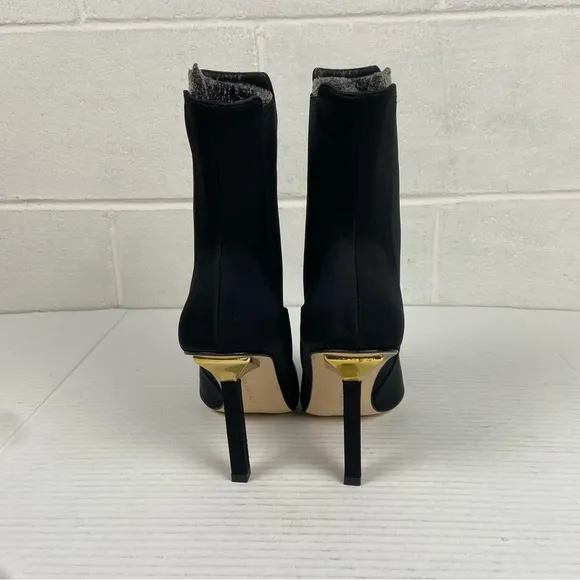 NEW Good American Pointed Toe Heeled Bootie Black Neoprene Women's 9.5 GA118N-X