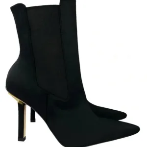 NEW Good American Pointed Toe Heeled Bootie Black Neoprene Women's 9.5 GA118N-X