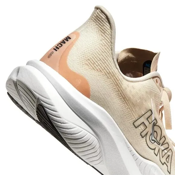 NEW HOKA Women's Mach 6 Low Top Sneakers Eggnog/Vanilla