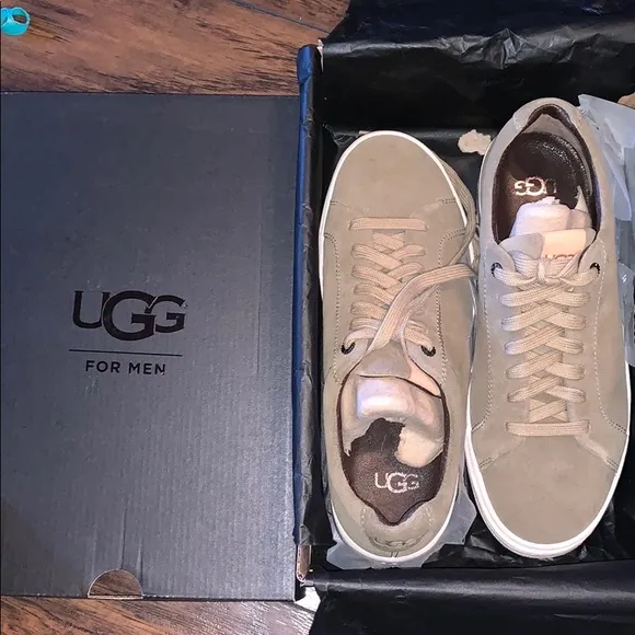 New in box Ugg men’s military green suede sneakers size 8