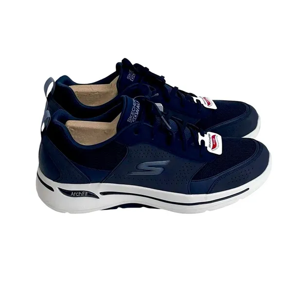 New! Mens Skechers Ultra Go Arch Fit Walking Shoes 11.5 Lace Up Sneakers Navy