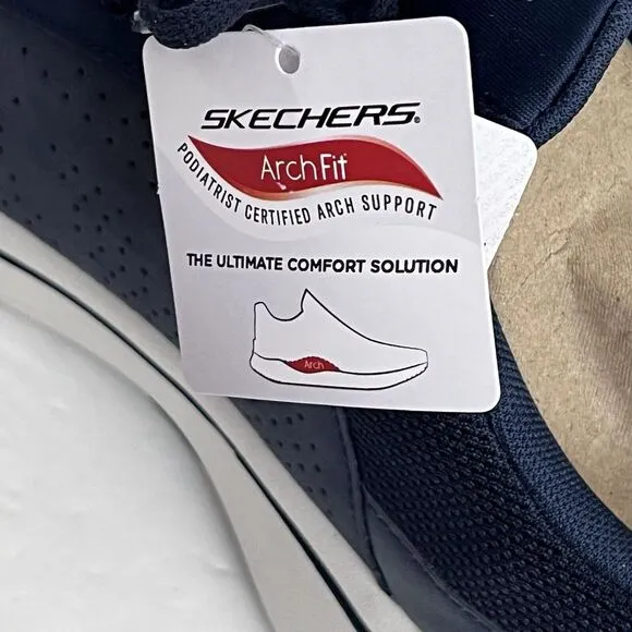 New! Mens Skechers Ultra Go Arch Fit Walking Shoes 11.5 Lace Up Sneakers Navy
