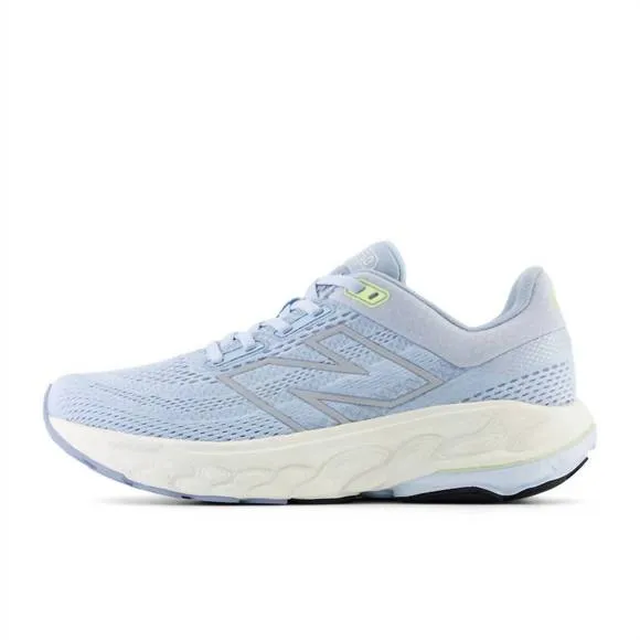 NEW NEW BALANCE women's 860 v14 running sneakers in light chrome blue limelight,