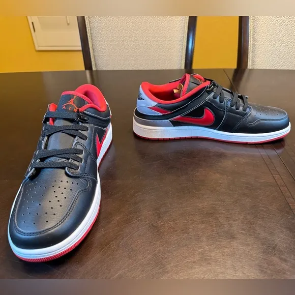 New Nike Air Jordan 1 Low Flyease Black Red Sneaker Shoes Size US 11