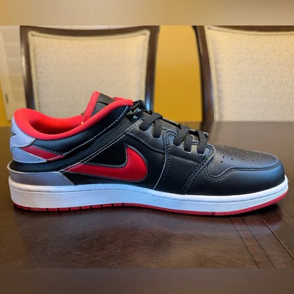 New Nike Air Jordan 1 Low Flyease Black Red Sneaker Shoes Size US 11