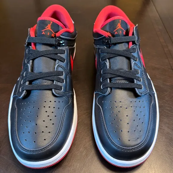 New Nike Air Jordan 1 Low Flyease Black Red Sneaker Shoes Size US 11