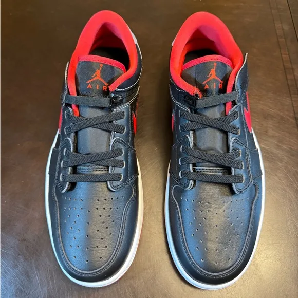 New Nike Air Jordan 1 Low Flyease Black Red Sneaker Shoes Size US 11