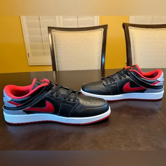 New Nike Air Jordan 1 Low Flyease Black Red Sneaker Shoes Size US 11