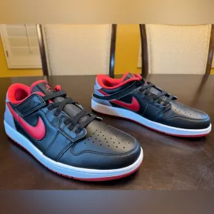 New Nike Air Jordan 1 Low Flyease Black Red Sneaker Shoes Size US 11