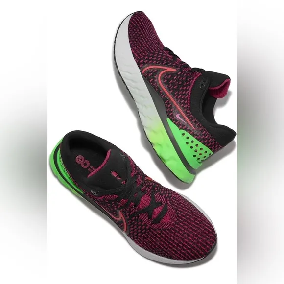 NEW Nike React Infinity Run FK 3 Sneakers Black Red Size 12