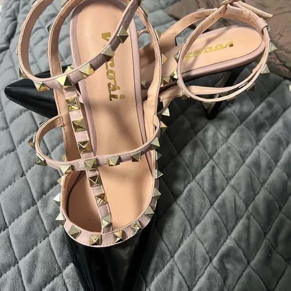 New no box $150. Rock stud Studded heals by Vocosi womens sz 7 M