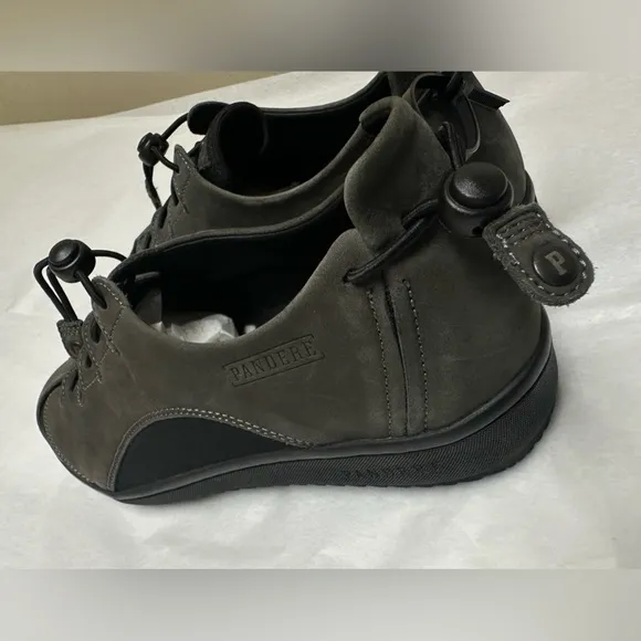 New 💥 Pandere Barista Stretch Shoes Black Gray Expandable Leather Neoprene💥