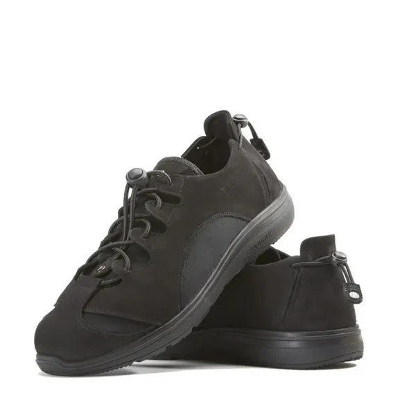 New 💥 Pandere Barista Stretch Shoes Black Gray Expandable Leather Neoprene💥