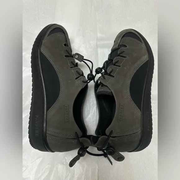 New 💥 Pandere Barista Stretch Shoes Black Gray Expandable Leather Neoprene💥
