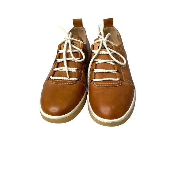 NEW Pikolinos Baeza leather lace up sneakers comfort shoes Size 39 brandy brown