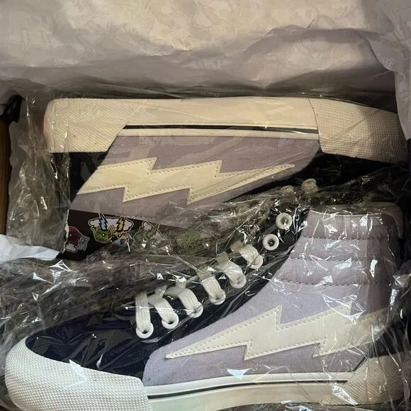NEW REVENGE X STORM high top sneaker Lilac Dark Navy color way Size 5 #46