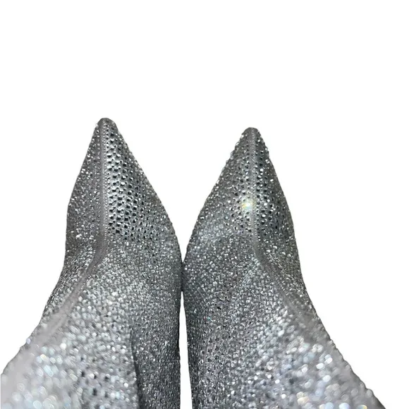 ✅New! STEVE MADDEN WOMENS VIVY DRESS BOOT - SILVER NO FLAWS