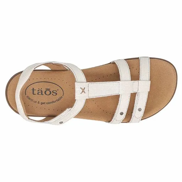 NEW TAOS women's trophy 2 leather sandal in white