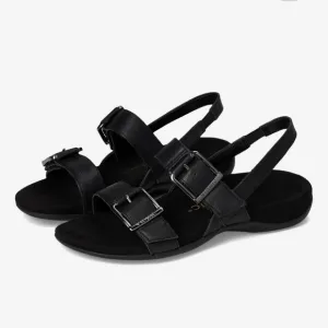 New Vionic Black Leather Sandals