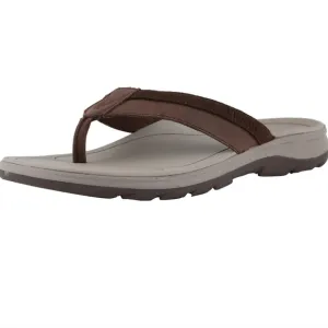 NEW VIONIC CANOE DENNIS LEATHER FLIP FLOP MENS SZ 7, Women SZ 9 BROWN U