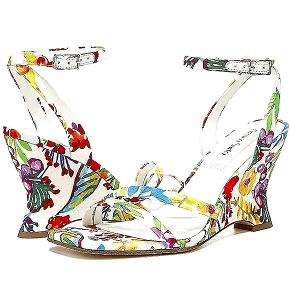 New w/o Box Franco Sarto L-Franca Ankle Strap Wedge Dress Sandals Size 6.5