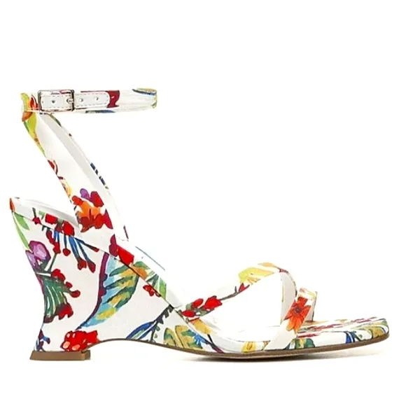New w/o Box Franco Sarto L-Franca Ankle Strap Wedge Dress Sandals Size 6.5