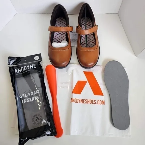 Nib- Anodyne, Women's No.19 Diabetic Casual Mary Jane Leather Shoes. Size: 7.5w.