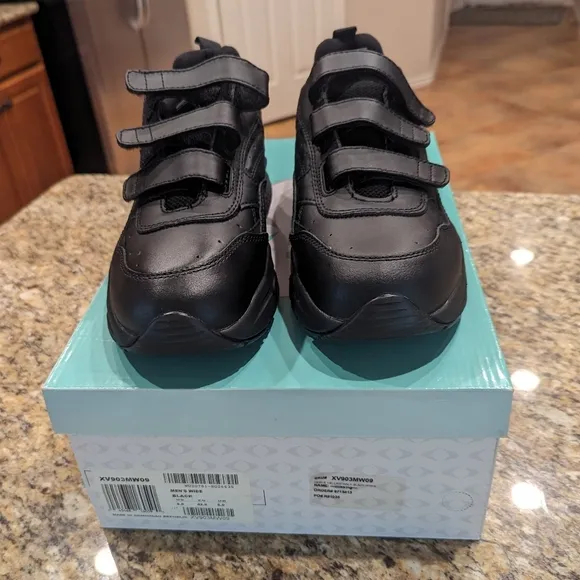 NIB APEX 3 Velcro Strap Diabetic Leather X Last Walking Shoe Men's 9W