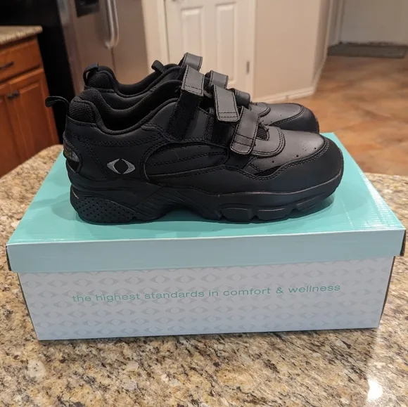 NIB APEX 3 Velcro Strap Diabetic Leather X Last Walking Shoe Men's 9W